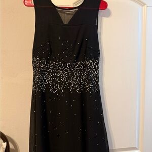 VENUS Black Dress with Silver Accents
